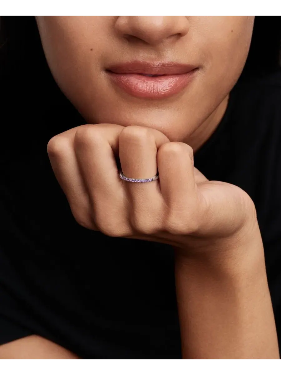 Кольцо полувечности с фианитами, модель Sparkling Half-Eternity Band Pandora — изображение 3 из 3