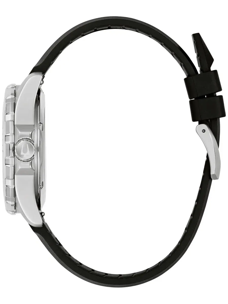 Мужские часы Marine Star Series B Automatic с черным силиконовым ремешком Bulova — изображение 2 из 5, оттенок черный