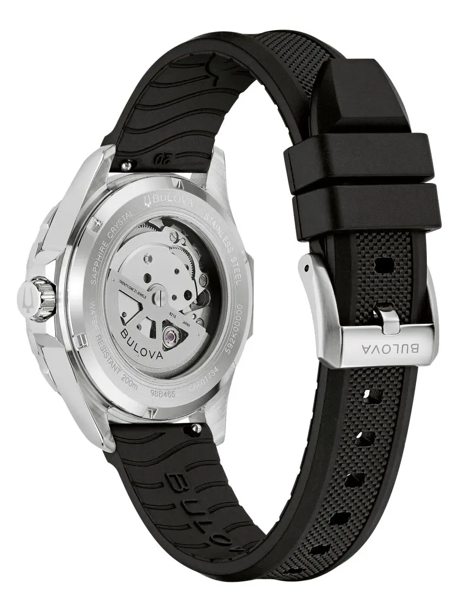 Мужские часы Marine Star Series B Automatic с черным силиконовым ремешком Bulova — изображение 3 из 5, оттенок черный