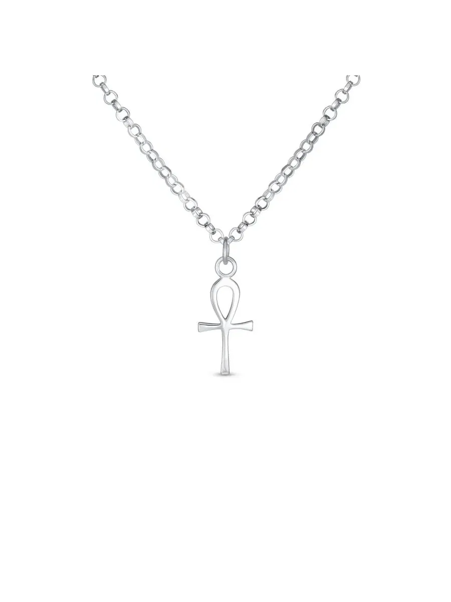 Кулон-подвеска Ankh Cross из серебра 925 пробы Bling Jewelry — изображение 1 из 3, оттенок серебряный
