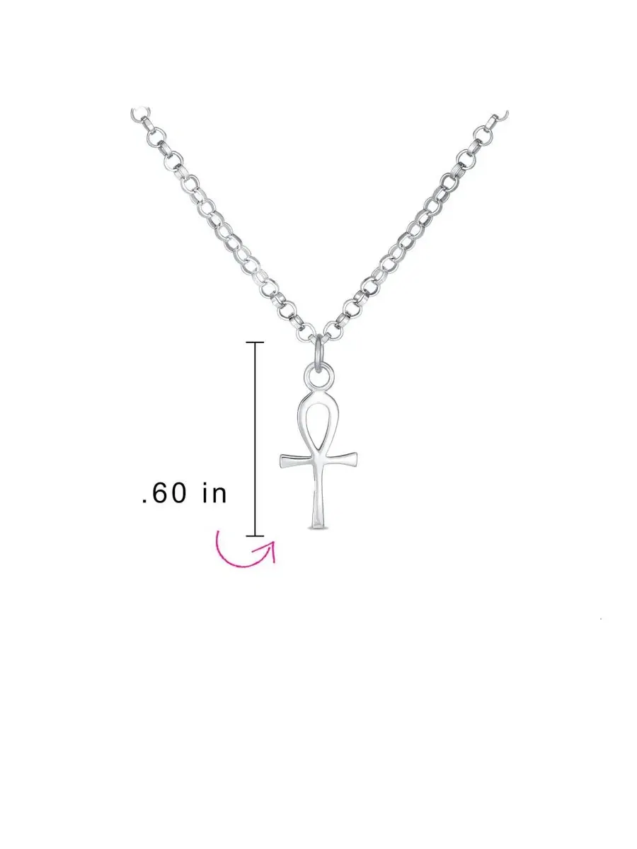 Кулон-подвеска Ankh Cross из серебра 925 пробы Bling Jewelry — изображение 3 из 3, оттенок серебряный