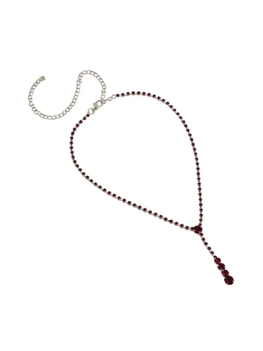 Женский набор украшений с ожерельем и серьгами The Dainty-Bling Jewellery Set SOHI — изображение 5 из 8, оттенок розовый