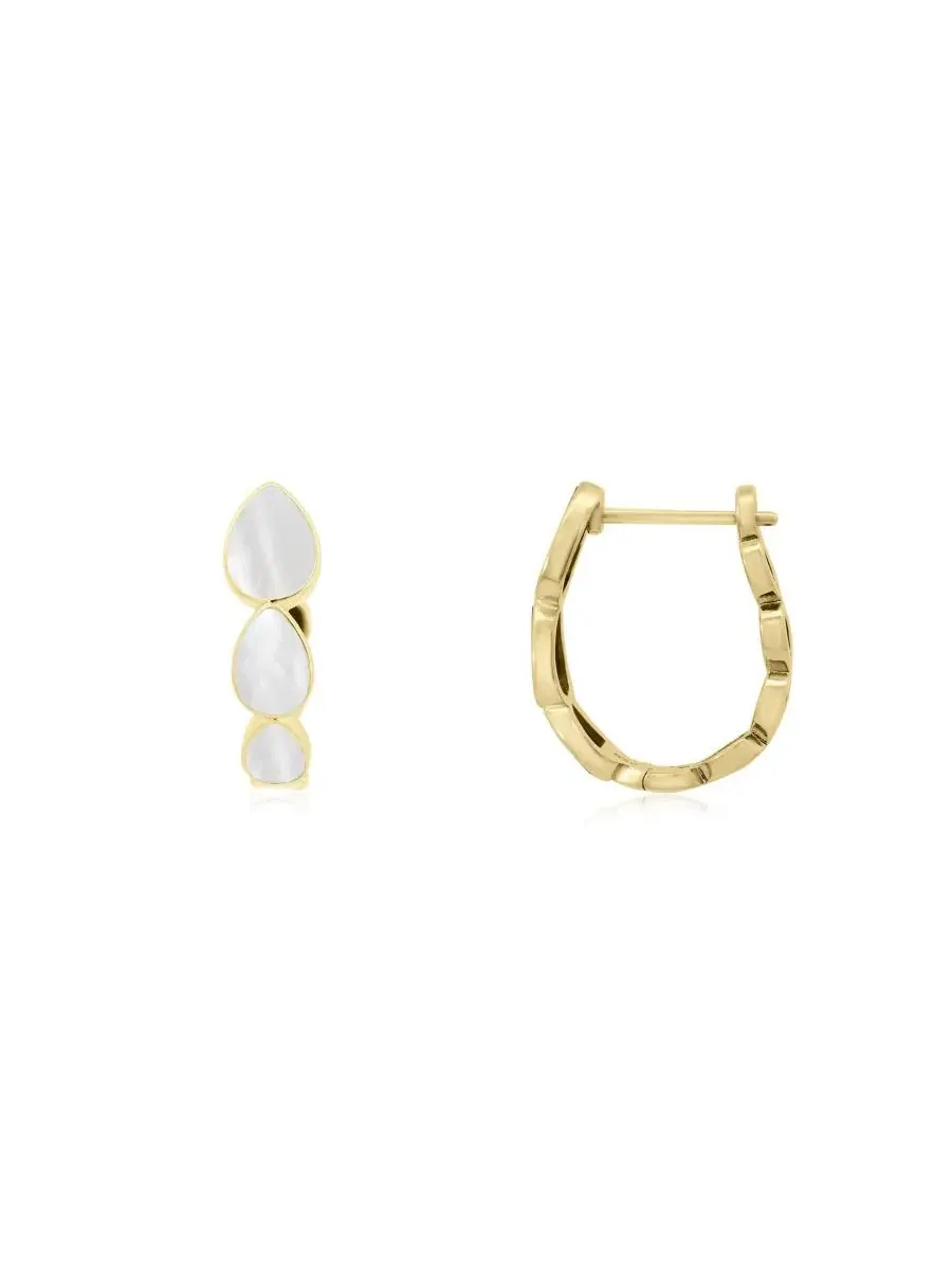 Серьги-кольца с жемчугом Mother of Pearl Inside Out Hoop — изображение 1 из 3, оттенок перламутр