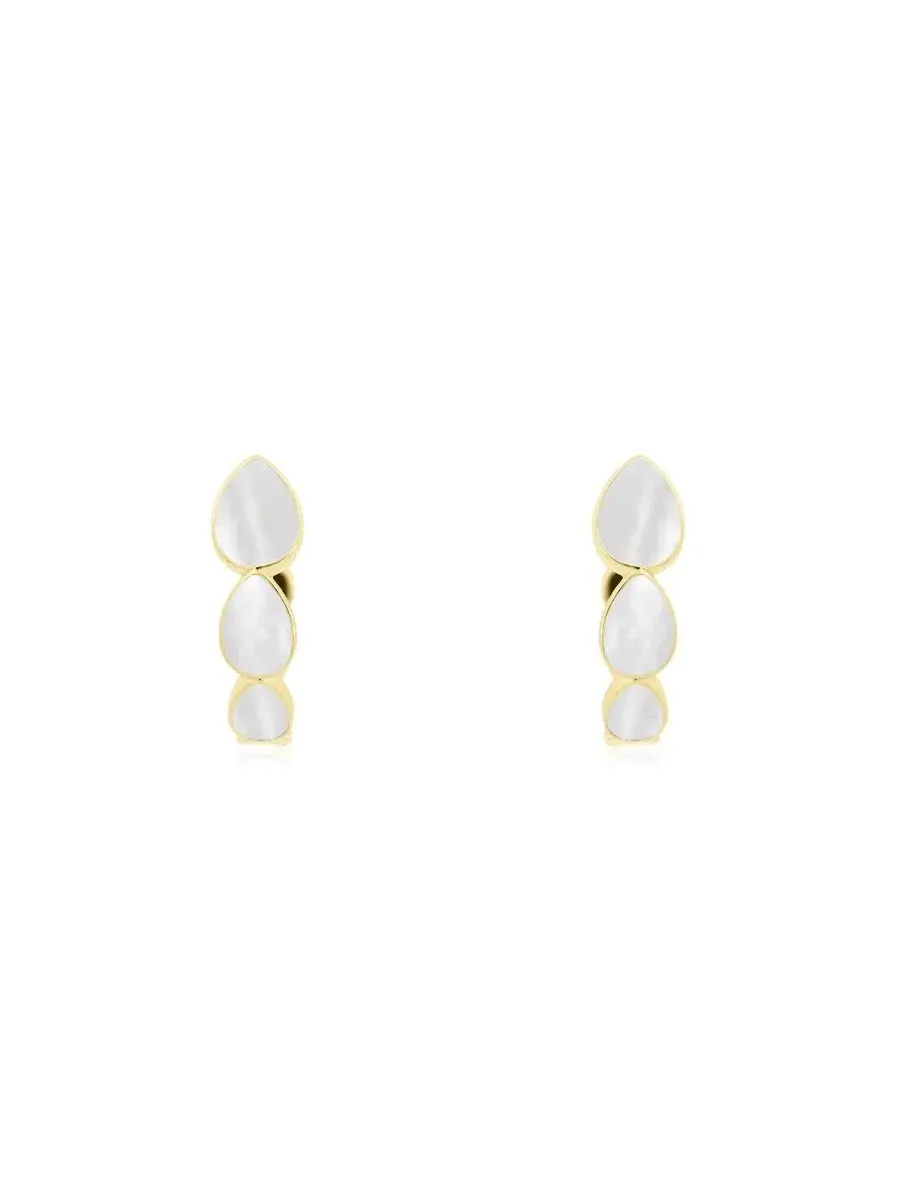 Серьги-кольца с жемчугом Mother of Pearl Inside Out Hoop — изображение 2 из 3, оттенок перламутр