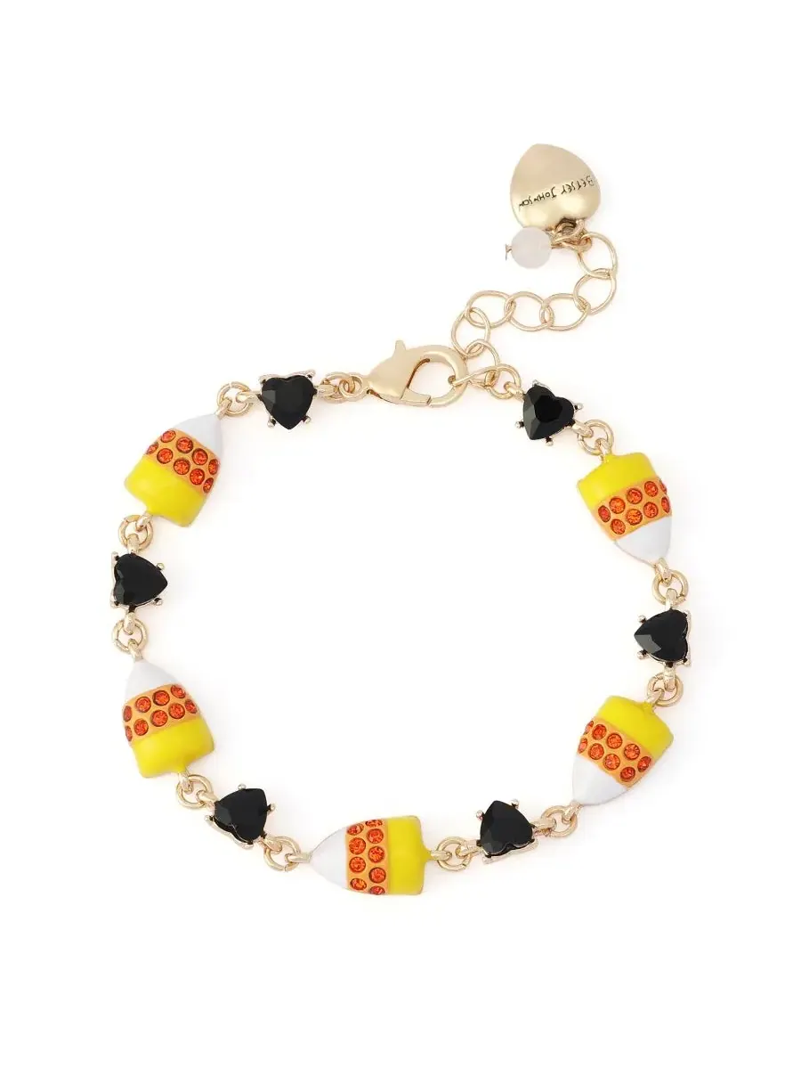Браслет-цепочка с подвесками в виде конфетти Betsey Johnson — изображение 1 из 4, оттенок оранжевый