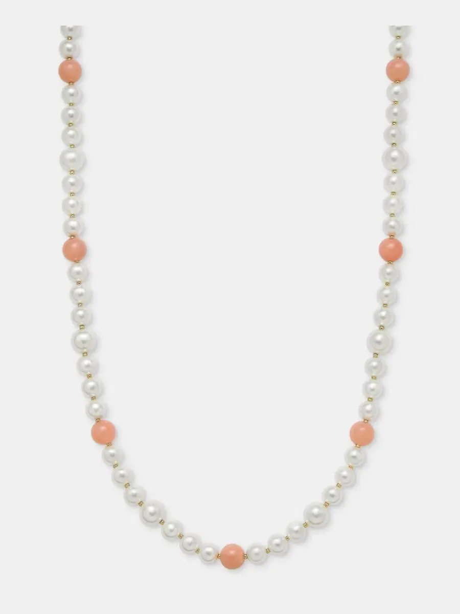Ожерелье с бусинами и жемчугом, 112 см, Mixed Stone Beaded Charter Club — изображение 1 из 3, оттенок розовый