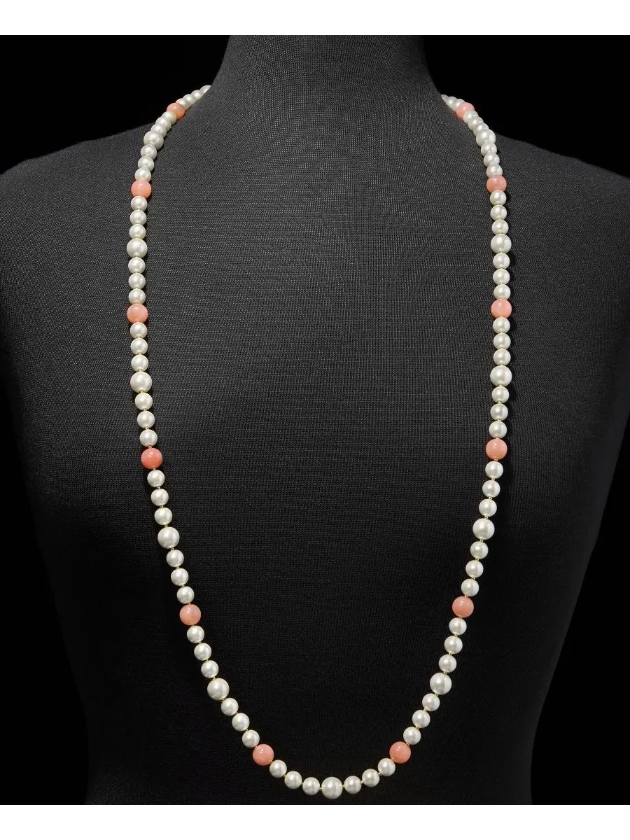 Ожерелье с бусинами и жемчугом, 112 см, Mixed Stone Beaded Charter Club — изображение 2 из 3, оттенок розовый