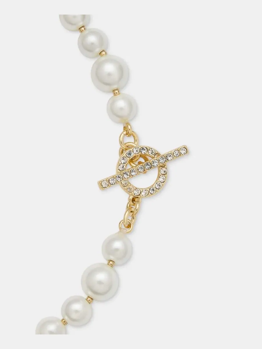 Ожерелье с бусинами и жемчугом, 112 см, Mixed Stone Beaded Charter Club — изображение 3 из 3, оттенок розовый