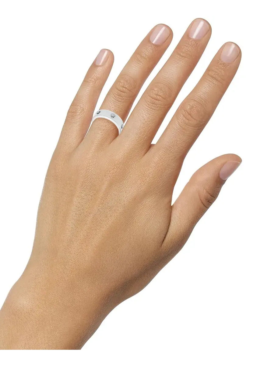 Кольцо Logo Band Ring Michael Kors — изображение 3 из 3, оттенок серебряный