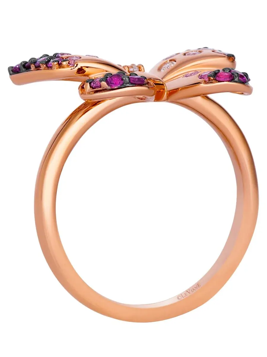 Кольцо с омбре-сапфирами и ванильными сапфирами, модель Strawberry Ombré Sapphire Butterfly Le Vian — изображение 2 из 3