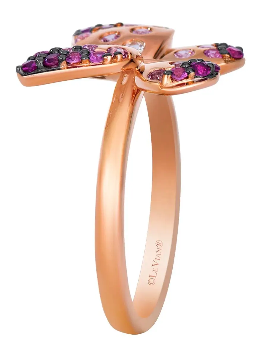 Кольцо с омбре-сапфирами и ванильными сапфирами, модель Strawberry Ombré Sapphire Butterfly Le Vian — изображение 3 из 3