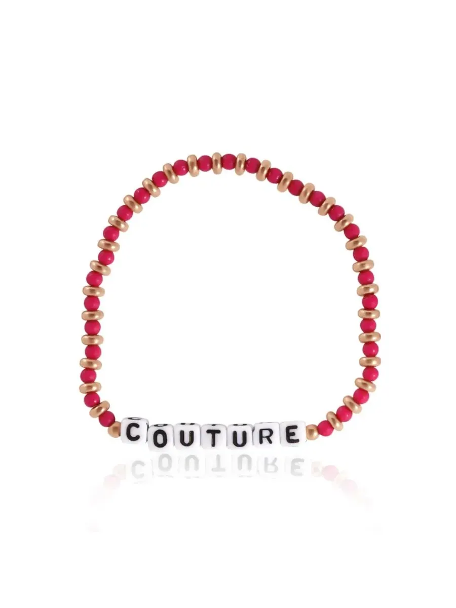 Набор из 3 браслетов-бусин Crown Charm Juicy Couture Kids — изображение 7 из 9, оттенок розовый белый золотистый