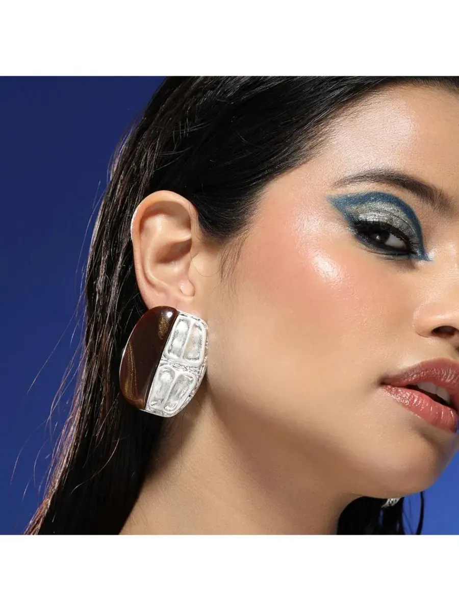 Серьги-подвески The Nefertiti Statement Earrings SOHI — изображение 2 из 6, оттенок серебряный