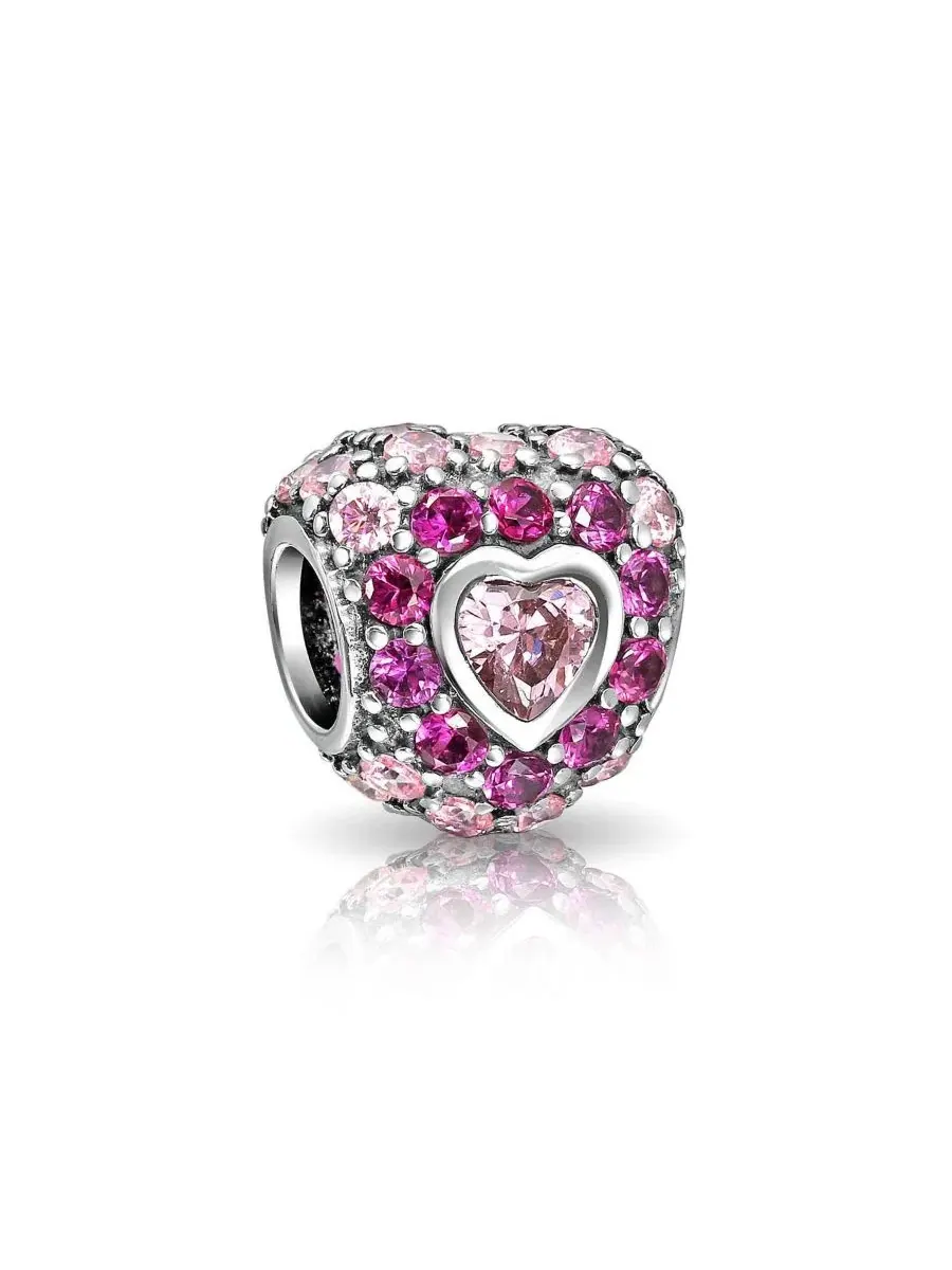 Подвеска-сердце из стерлингового серебра с кристаллами CZ, модель Romantic, бренд Bling Jewelry — изображение 1 из 3