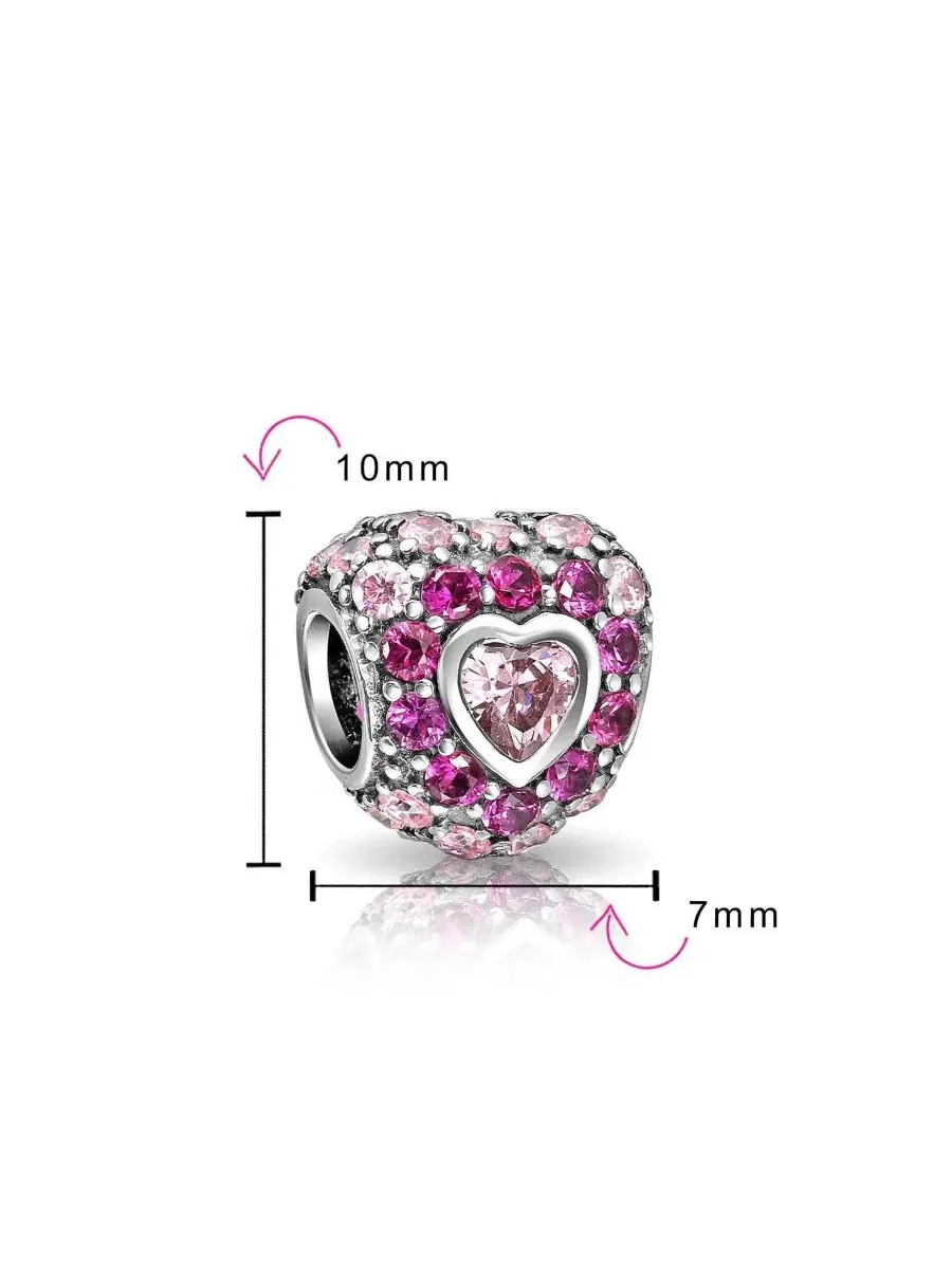 Подвеска-сердце из стерлингового серебра с кристаллами CZ, модель Romantic, бренд Bling Jewelry — изображение 3 из 3