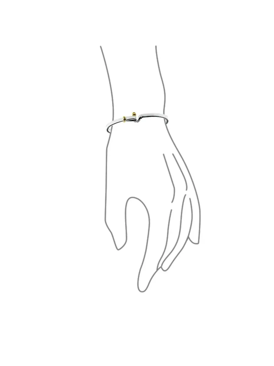 Браслет-бангл из стерлингового серебра с позолотой, модель Hook Eye Bling Jewelry — изображение 3 из 4, оттенок мульти