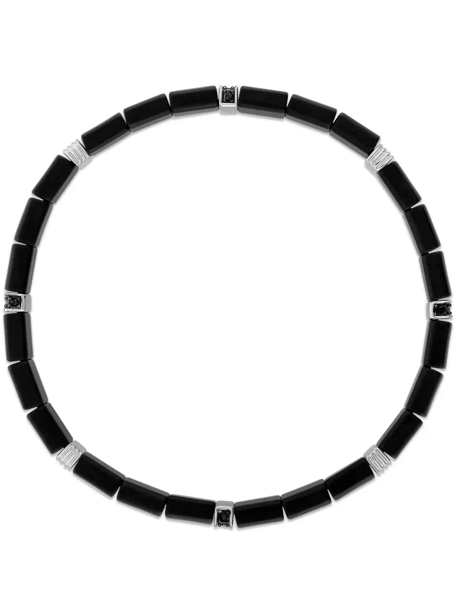 Керамический эластичный браслет из стерлингового серебра Esquire Men'S Jewelry — изображение 2 из 3, оттенок серебристый