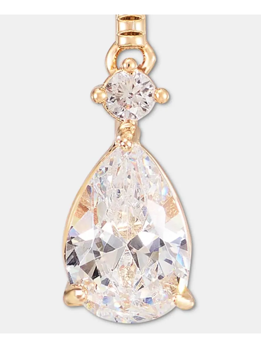 Серьги-подвески с кубическим цирконием Anne Klein — изображение 4 из 4, оттенок белый