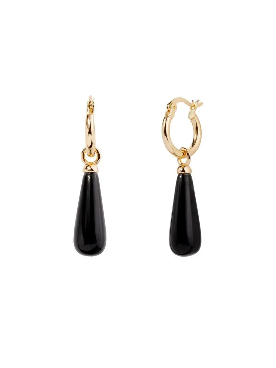 Серьги-кольца Belle Black Obsidian Little Sky Stone — изображение 1 из 3, оттенок черный