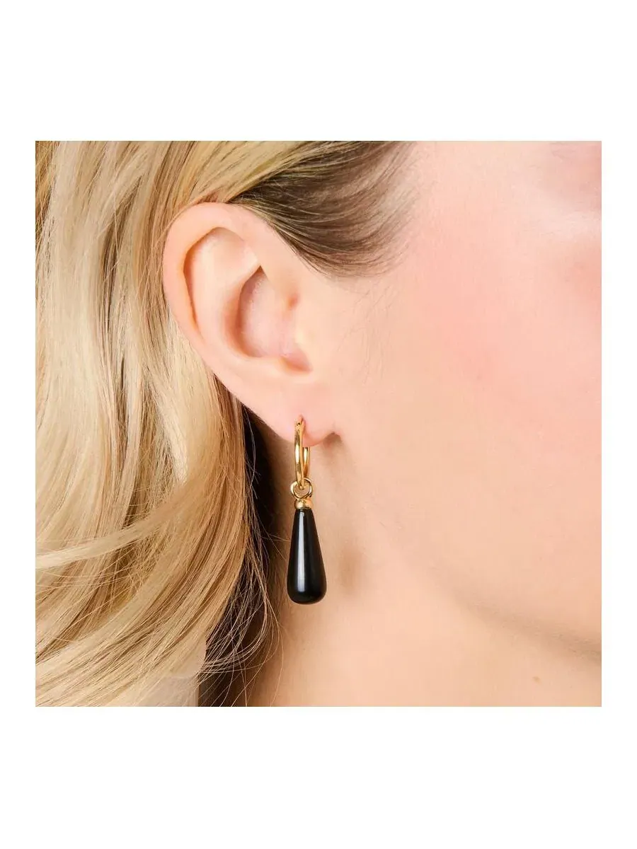 Серьги-кольца Belle Black Obsidian Little Sky Stone — изображение 3 из 3, оттенок черный