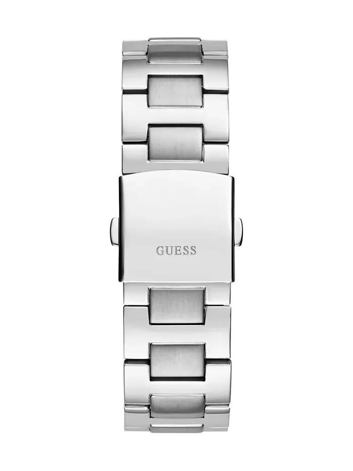 Мужские аналоговые часы из серебристой стали, 44 мм GUESS — изображение 3 из 5, оттенок серебристый
