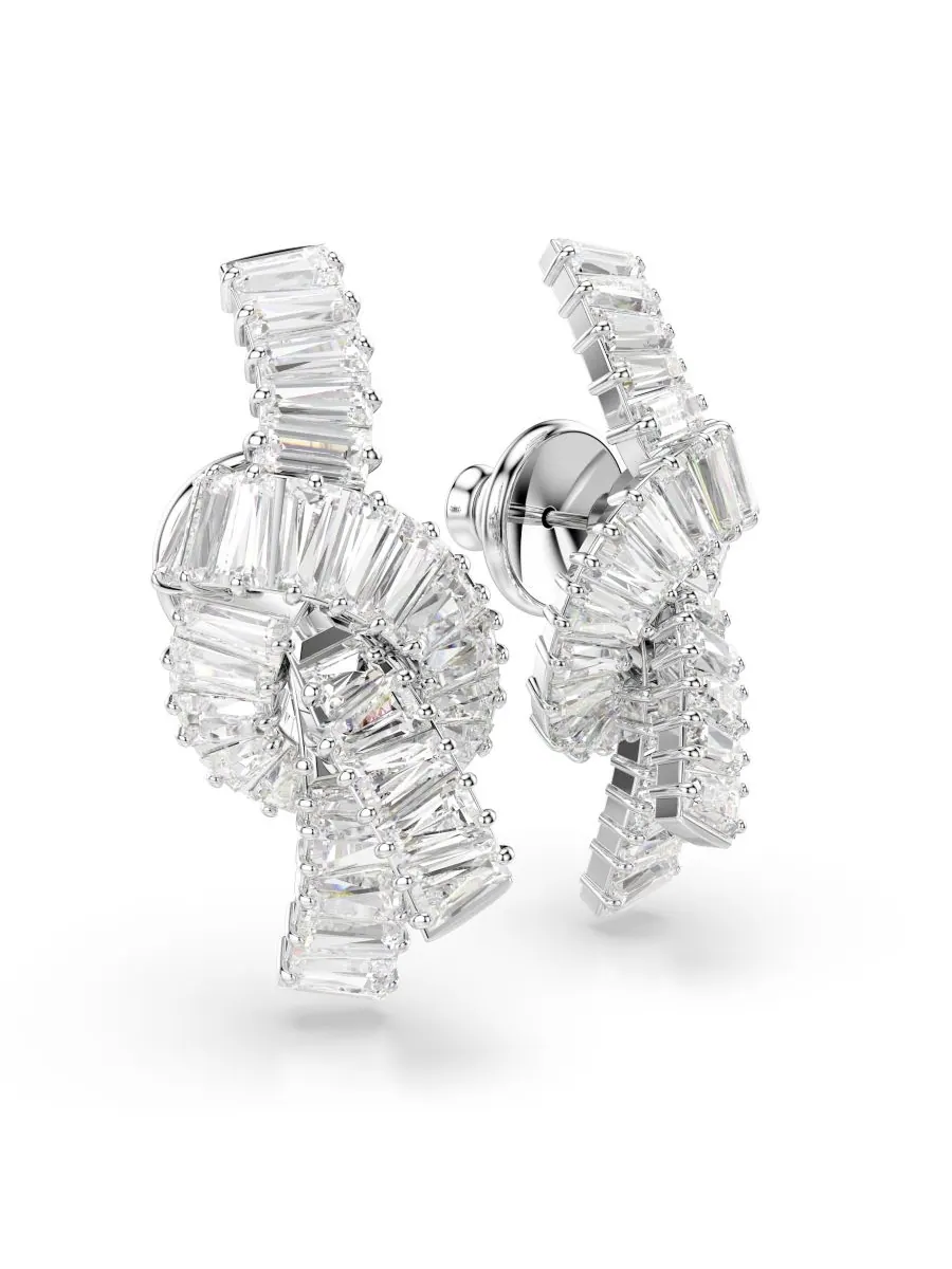 Серьги Matrix с родиевым покрытием и огранкой багет Swarovski — изображение 5 из 5, оттенок серебристый прозрачный