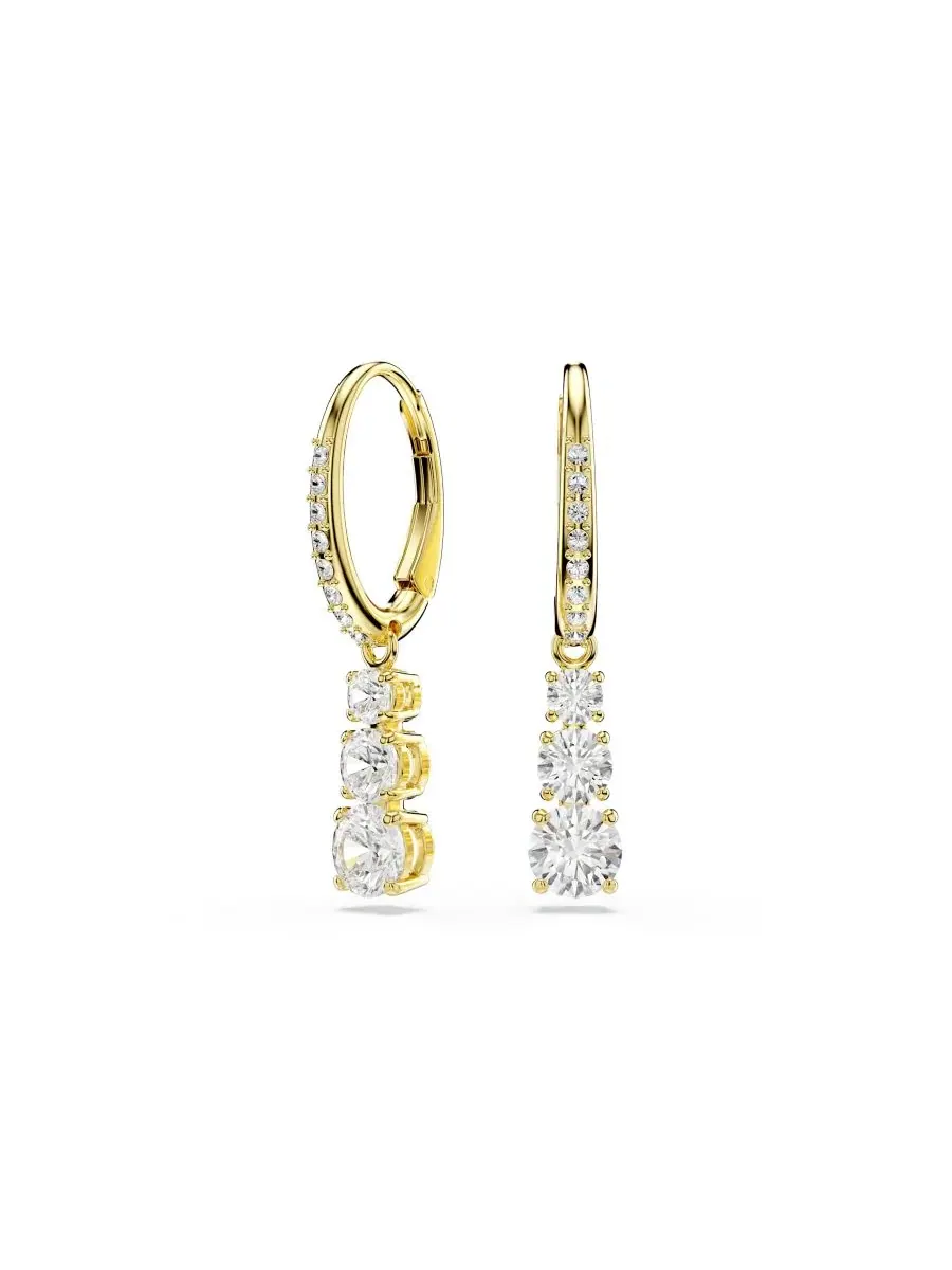 Серьги-кольца Stilla Attract с золотистым покрытием Swarovski — изображение 1 из 4, оттенок золото