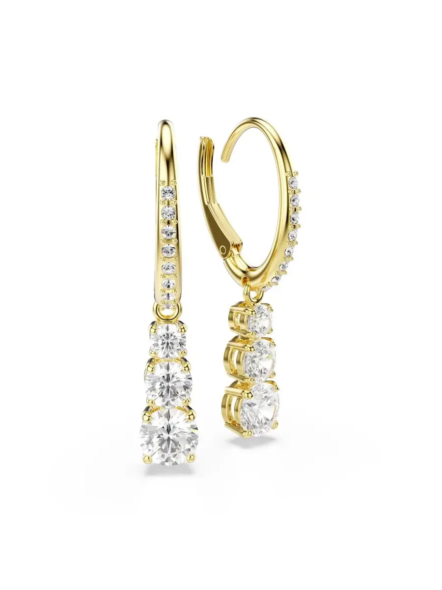 Серьги-кольца Stilla Attract с золотистым покрытием Swarovski — изображение 3 из 4, оттенок золото