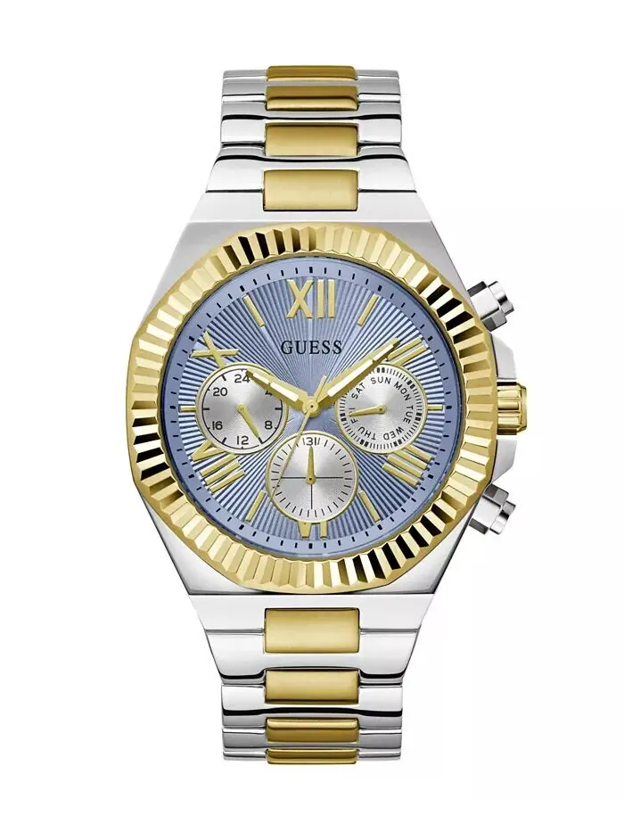 Мужские аналоговые двухцветные часы из 100% стали, 44 мм GUESS