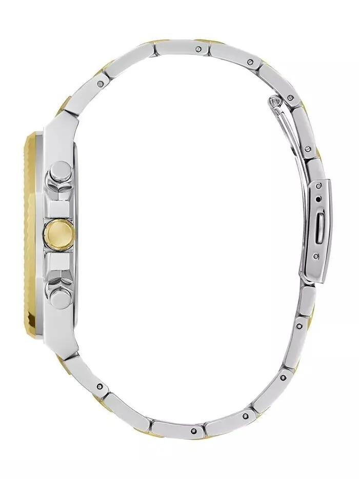 Мужские аналоговые двухцветные часы из 100% стали, 44 мм GUESS — изображение 2 из 5, оттенок мульти