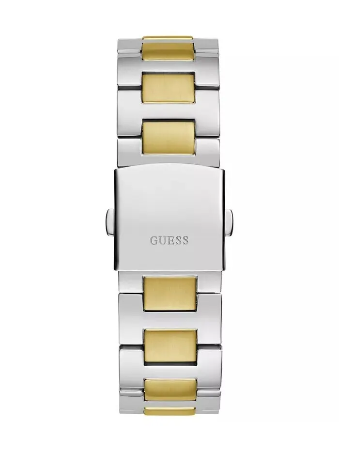 Мужские аналоговые двухцветные часы из 100% стали, 44 мм GUESS — изображение 3 из 5, оттенок мульти