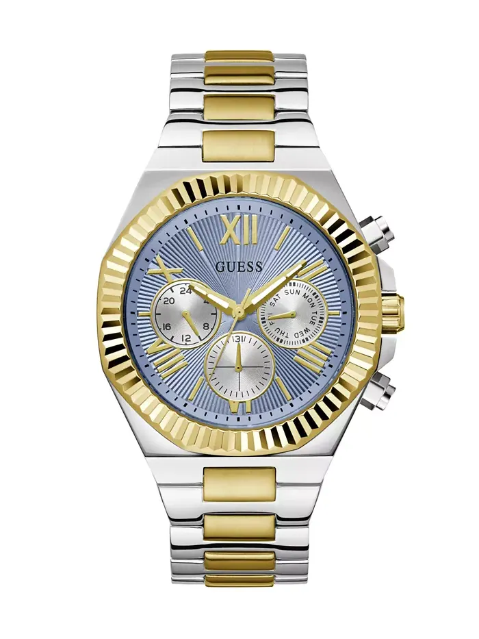 Мужские аналоговые двухцветные часы из 100% стали, 44 мм GUESS