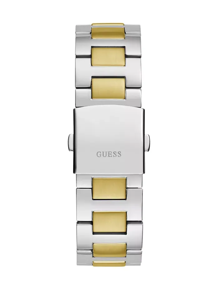 Мужские аналоговые двухцветные часы из 100% стали, 44 мм GUESS — изображение 3 из 5