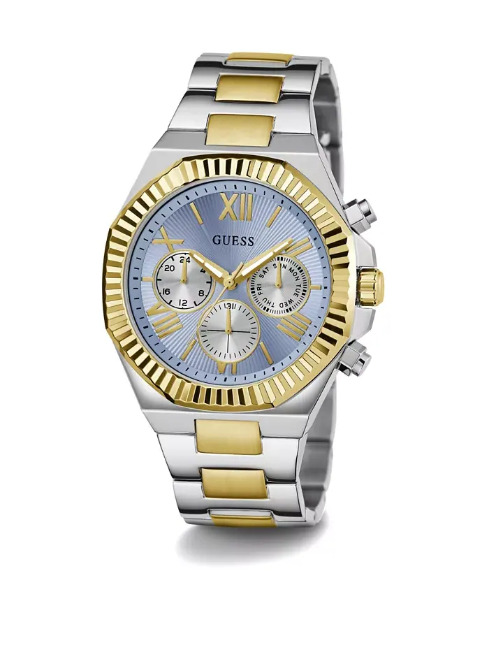 Мужские аналоговые двухцветные часы из 100% стали, 44 мм GUESS — изображение 5 из 5