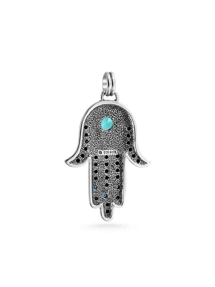 Подвеска-кулон Хамса с глазом и цепочкой Bling Jewelry — изображение 2 из 4, оттенок синий
