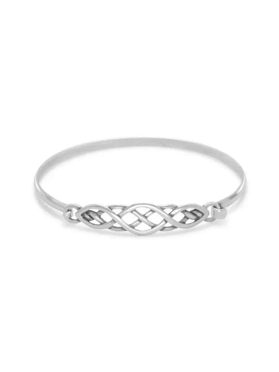 Браслет-манжета из стерлингового серебра 925 пробы с кельтским узлом Curata Jewelry — изображение 1 из 5, оттенок нет цвета