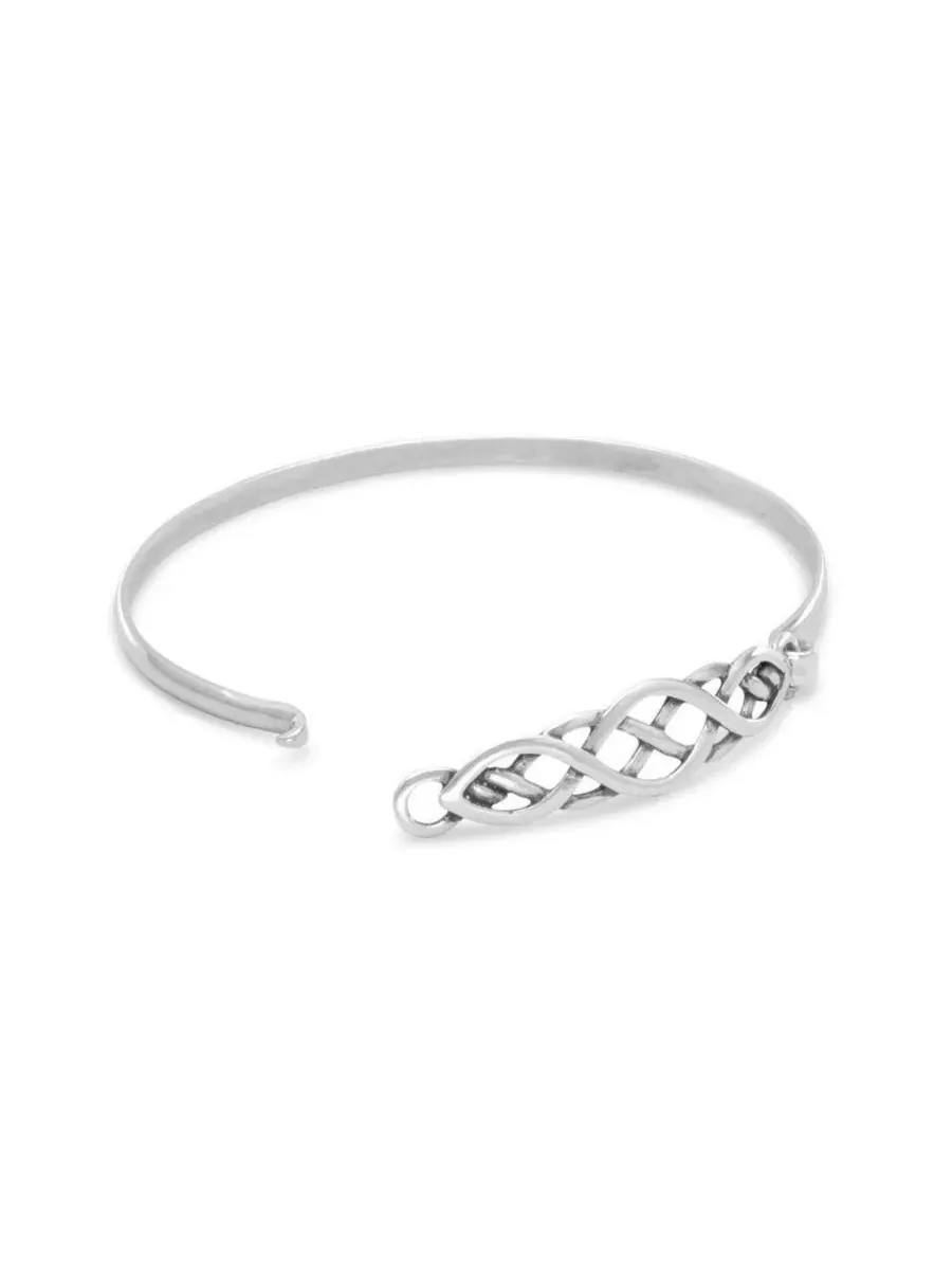Браслет-манжета из стерлингового серебра 925 пробы с кельтским узлом Curata Jewelry — изображение 2 из 5, оттенок нет цвета