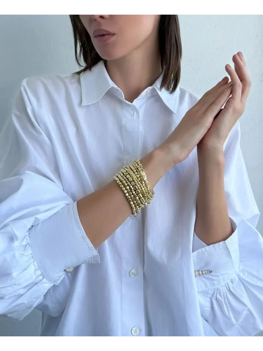 Набор браслетов-цепочки Golden Bead Stretch ADORNIA — изображение 3 из 4, оттенок золото