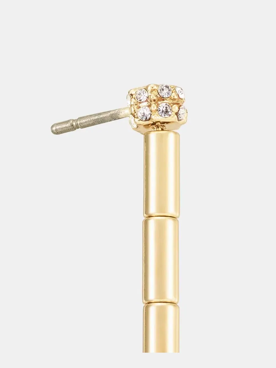 Серьги-подвески с текстурированным узором и паве-бусинами Lauren Ralph Lauren — изображение 4 из 4, оттенок золото