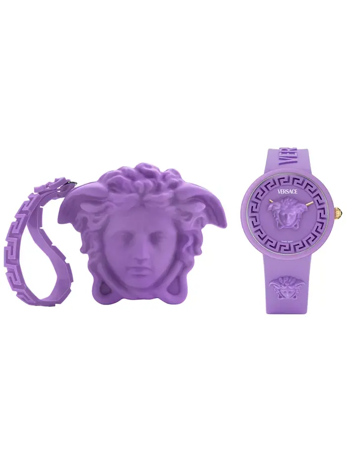 Женские часы Swiss Purple с силиконовым ремешком, 38 мм Versace — изображение 1 из 5