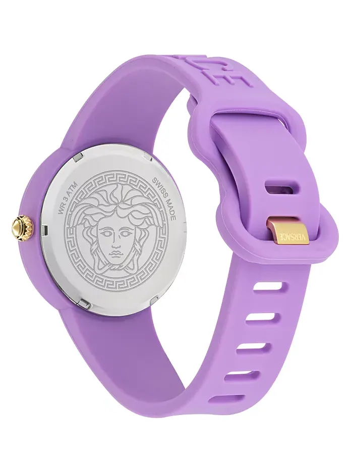 Женские часы Swiss Purple с силиконовым ремешком, 38 мм Versace — изображение 3 из 5