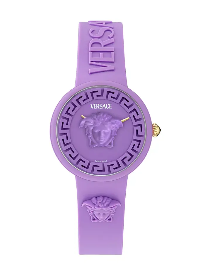 Женские часы Swiss Purple с силиконовым ремешком, 38 мм Versace — изображение 4 из 5