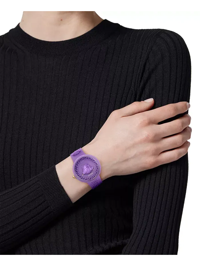 Женские часы Swiss Purple с силиконовым ремешком, 38 мм Versace — изображение 5 из 5