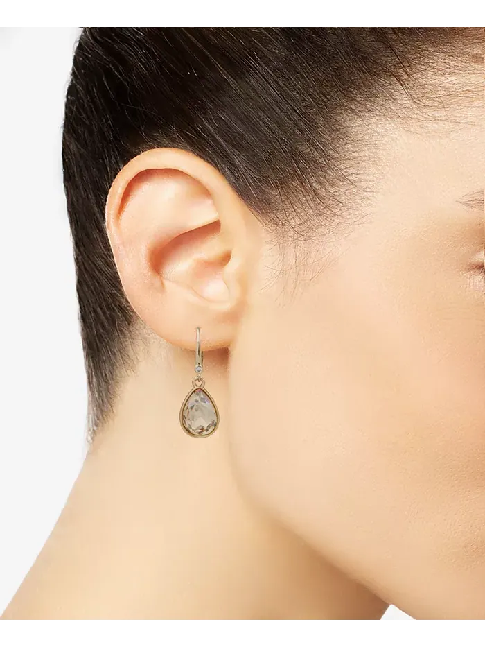 Серьги-подвески DKNY с золотистыми кристаллами — изображение 2 из 2, оттенок золото