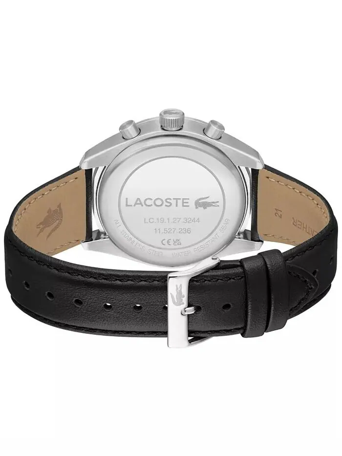 Мужские часы Boston с черным кожаным ремешком, 42 мм Lacoste — изображение 3 из 4, оттенок черный