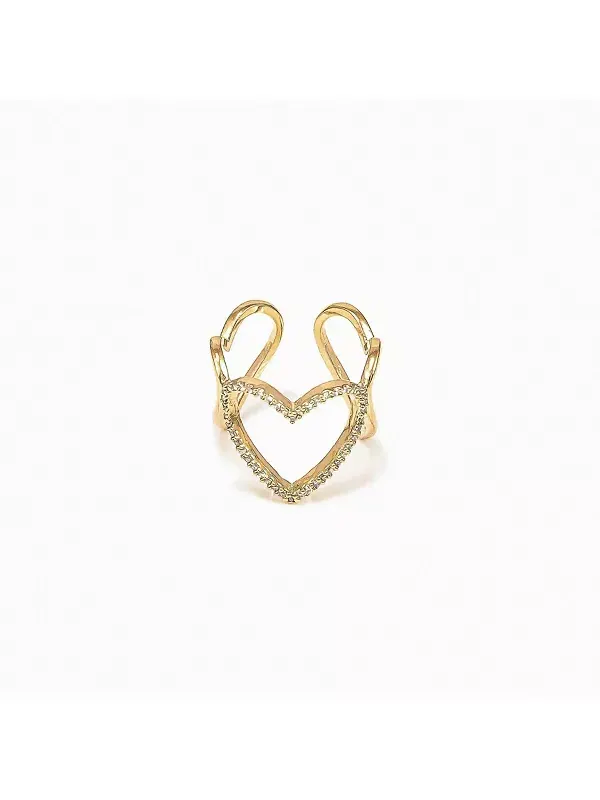 Кольцо Mae с тройным сердцем, регулируемое Bearfruit Jewelry