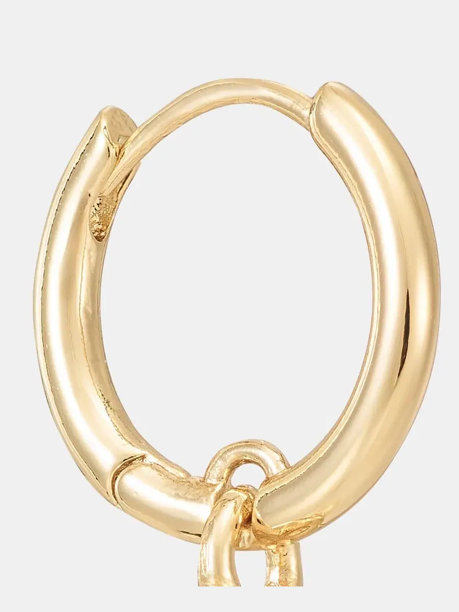 Серьги-кольца с подвесками из стеклянных жемчужин золотистого цвета Lauren Ralph Lauren — изображение 4 из 4, оттенок белый