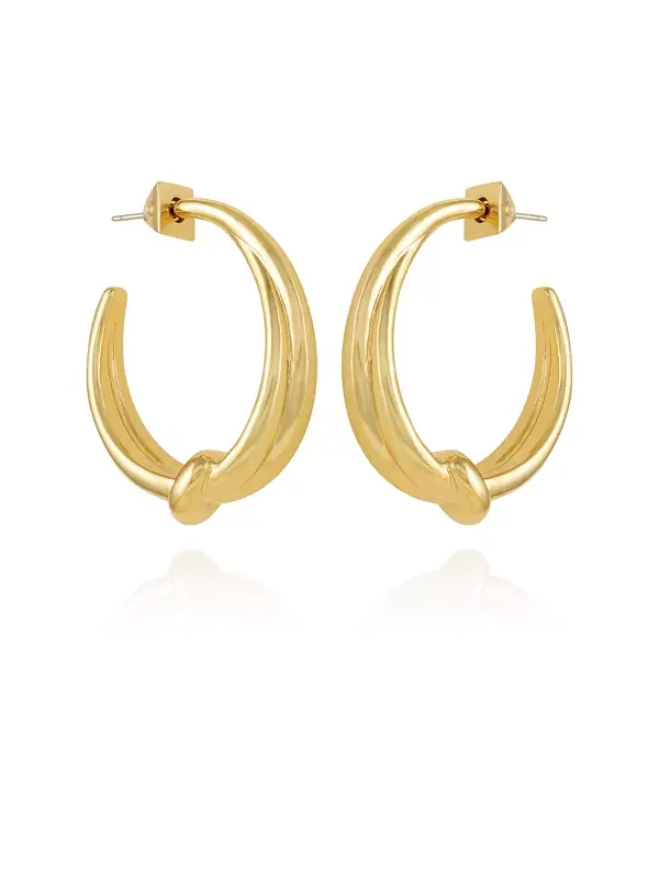 Серьги-Кольца с открытыми узлами золотистого оттенка Vince Camuto