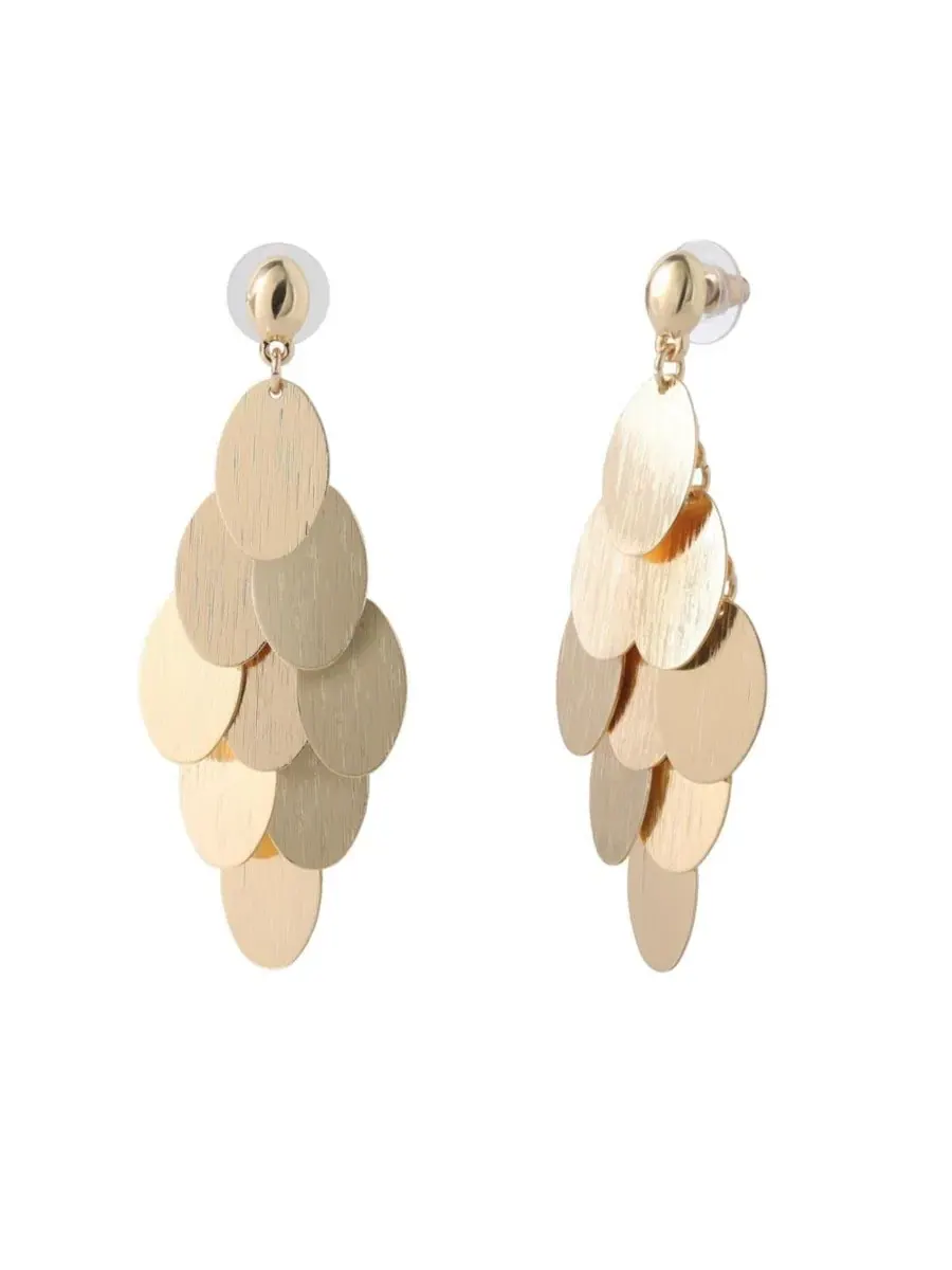 Серьги-подвески с лепестками, модель Dangling Petal Jessica Simpson — изображение 1 из 5, оттенок золотистый
