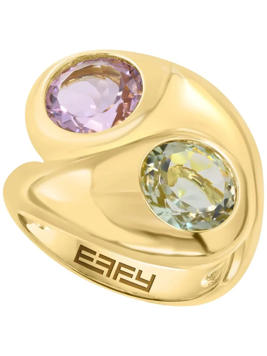 Кольцо с розовым и зеленым аметистом EFFY Collection
